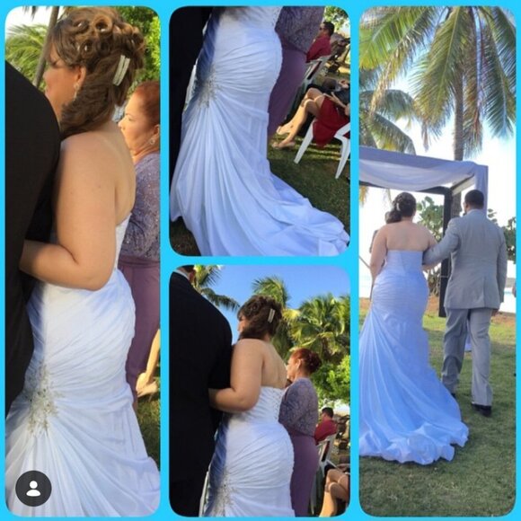 Beautiful White Wedding Dress Mermaid/Trumpet Style Like New! - Picture 2 of 4